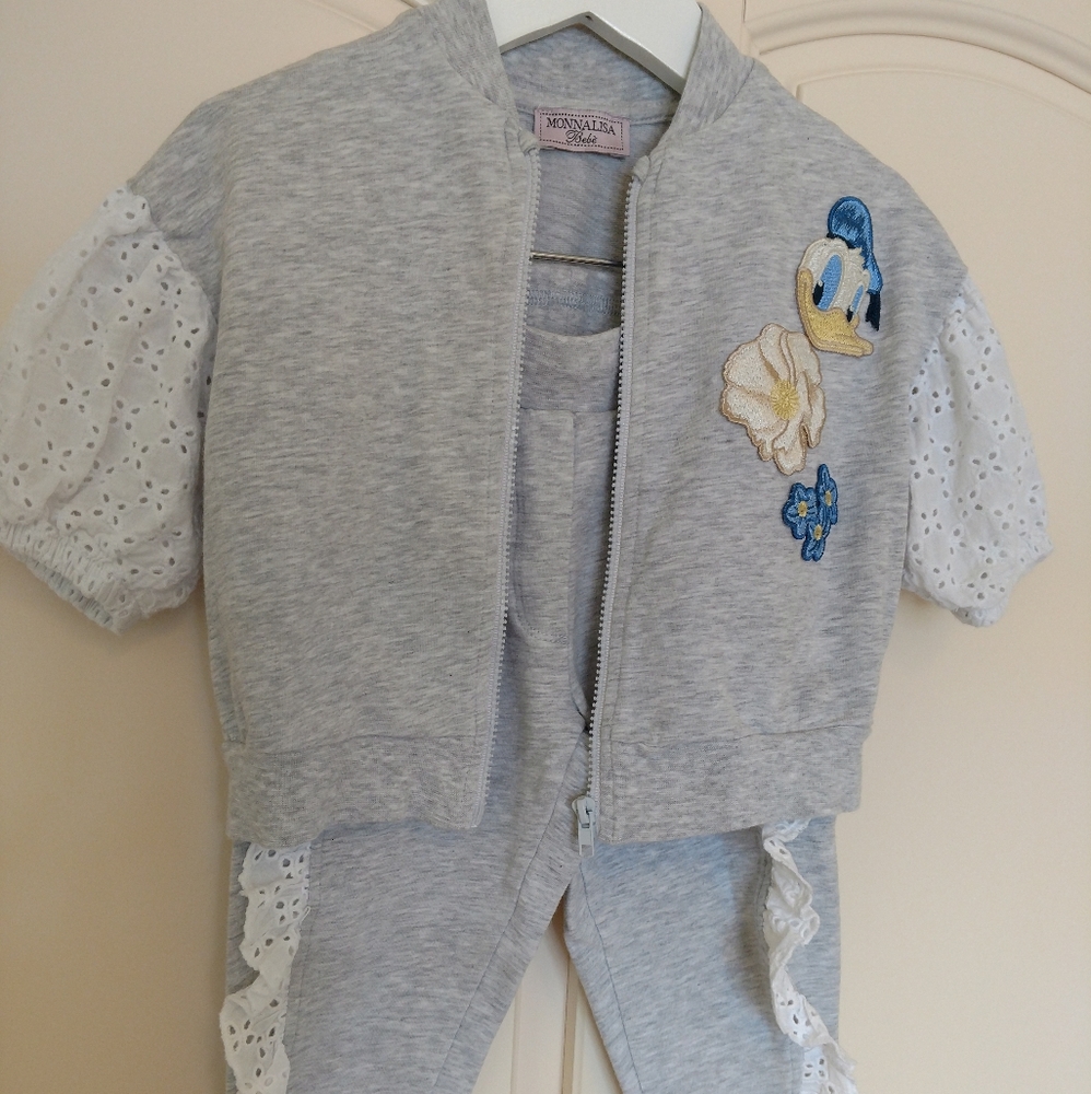 Grey cotton tracksuit by Monnalisa